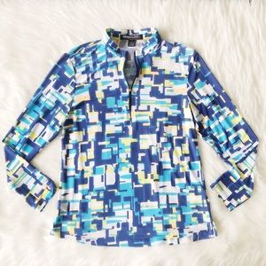 Simplicite By Jamie Sadock Long Sleeve Golf Shirt Multi-color